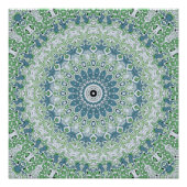 Zee Groen en Blauw Kust Mandala Patroon Perfect Poster (Voorkant)