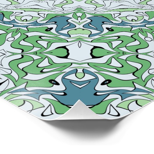 Zee Groen en Blauw Kust Mandala Patroon Perfect Poster (Hoek)