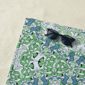 Zee Groen en Blauw Kust Mandala Patroon Strandlaken (In situ)