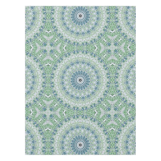 Zee Groen en Blauw Kust Mandala Patroon Tafelkleed (Voorkant)