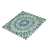 Zee Groen en Blauw Kust Mandala Patroon Tegeltje (Zijkant)