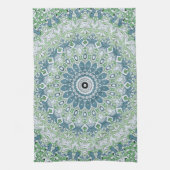 Zee Groen en Blauw Kust Mandala Patroon Theedoek (Verticaal)