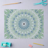 Zee Groen en Blauw Kust Mandala Patroon Tissuepapier (Craft)