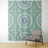Zee Groen en Blauw Kust Mandala Patroon Wandkleed (In situ)