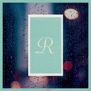 Zee Groen en Crème Monogram Minimalistische Pastel Servet