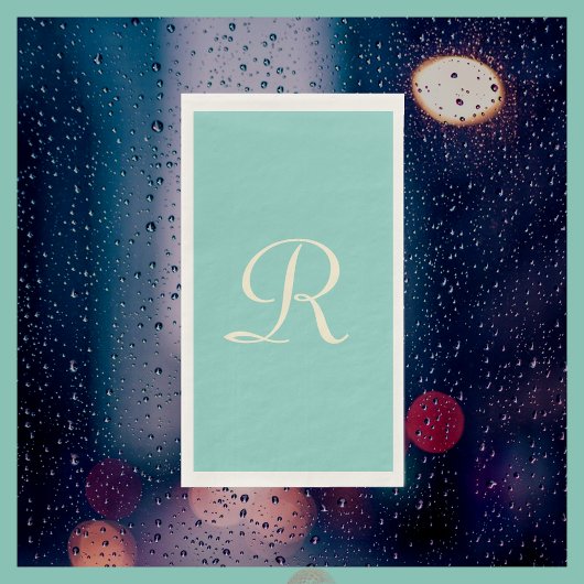 Zee groen en crème monogram minimalistische pastel servet