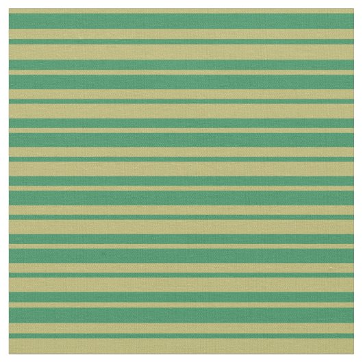 Zee groen en donker Khaki Lined Pattern Stof (Close Up)