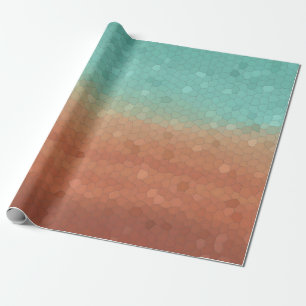 Zee groen en verbrand sinaasappel trendy abstract cadeaupapier