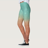 Zee groen en verbrand sinaasappel trendy abstract  leggings (Links)