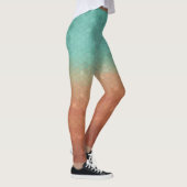 Zee groen en verbrand sinaasappel trendy abstract  leggings (Rechts)