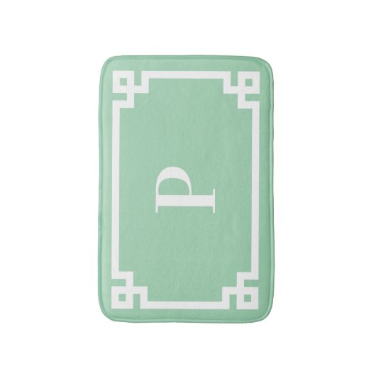 Zee Groen en Wit Grieks Zeer belangrijk Lijst Mono Badmat (Voorkant Verticaal)