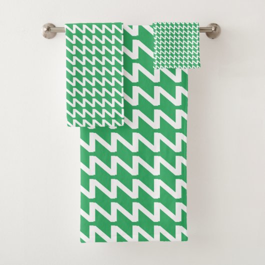 Zee Groen en wit Modern Sharp Waves Bad Handdoek (Insitu)