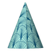 Zee Groen Geometrisch: Ventilatorpatroon. Feesthoedjes (Achterkant)