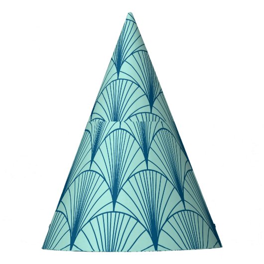 Zee Groen Geometrisch: Ventilatorpatroon. Feesthoedjes (Voorkant)