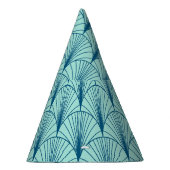 Zee Groen Geometrisch: Ventilatorpatroon. Feesthoedjes (Rechts)