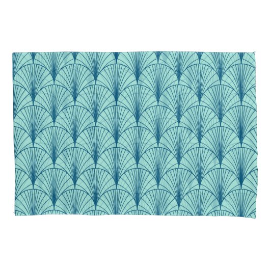 Zee Groen Geometrisch: Ventilatorpatroon. Kussensloop (Voorkant)