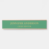 Zee Groen & Goud Kleuren Professionele Modern Plai Deurbordje (Voorkant)