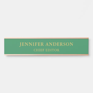 Zee Groen & Goud Kleuren Professionele Modern Plai Deurbordje