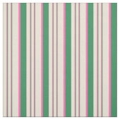 Zee Groen, Heet Roze & Bisque Lines Patroon Stof (Swatch)