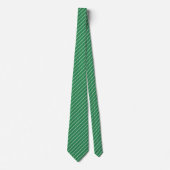 Zee Groen met Ivoor Witte Pinstripes Stropdas (Voorkant)