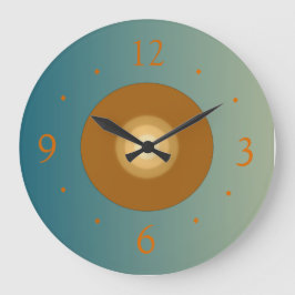 Zee groen met Tan Center> Simplistic Clocks Grote Klok