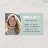 Zee Groen Modern Minimal Foto Visitekaartje (Voorkant)