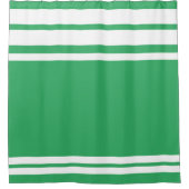 Zee Groen: Moderne Lijnen in Wit Douchegordijn (Voorkant)