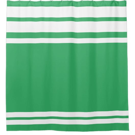 Zee Groen: Moderne Lijnen in Wit Douchegordijn (Voorkant)