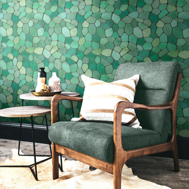Zee groen mozaïek behang (Creator heeft geüpload)