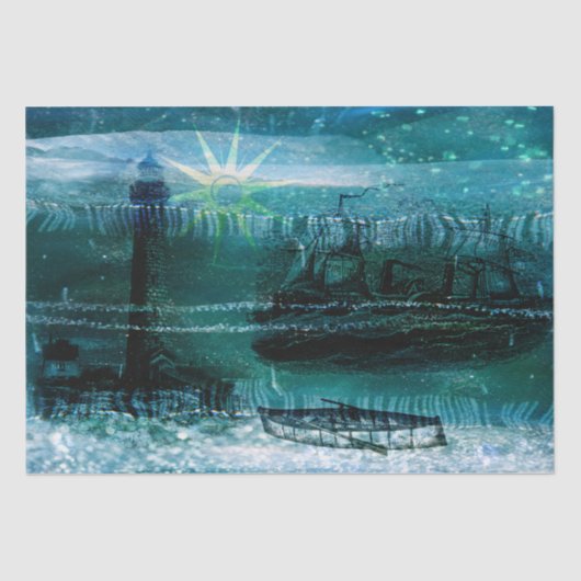 Zee Groen  Nautisch Tissuepapier (Voorkant)