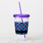 Zee Groen, Paars en blauw Tartan Acryl Drinkbeker (Links)