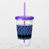 Zee Groen, Paars en blauw Tartan Acryl Drinkbeker (Rechts)