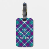Zee Groen, Paars en blauw Tartan Bagagelabel (Achterkant verticaal)