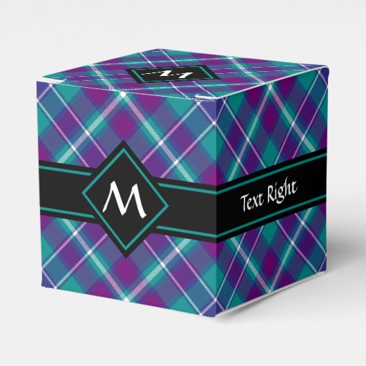 Zee Groen, Paars en blauw Tartan Bedankdoosjes (Voorkant Zijde)