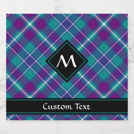 Zee Groen, Paars en blauw Tartan Bier Etiket (Enkel label)