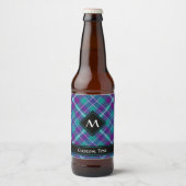 Zee Groen, Paars en blauw Tartan Bier Etiket (Voorkant)