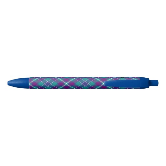 Zee Groen, Paars en blauw Tartan Blauwe Inkt Pen (Achterkant)