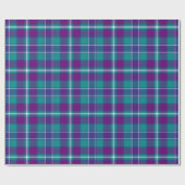 Zee Groen, Paars en blauw Tartan Cadeaupapier (Vlak)