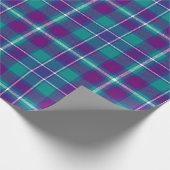 Zee Groen, Paars en blauw Tartan Cadeaupapier (Hoek)