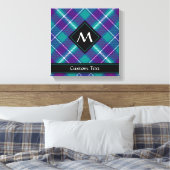Zee Groen, Paars en blauw Tartan Canvas Afdruk (Insitu (Slaapkamer))