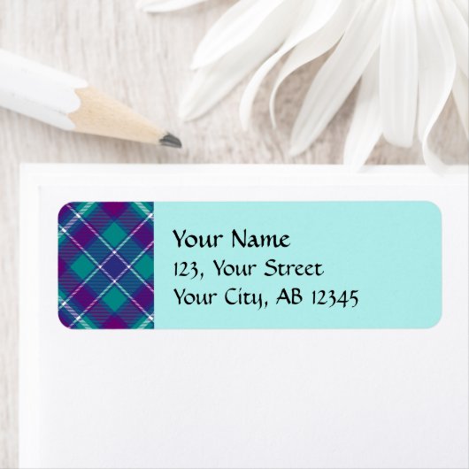 Zee Groen, Paars en blauw Tartan Etiket (Insitu)