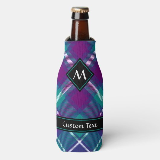Zee Groen, Paars en blauw Tartan Flesjeskoeler (Fles Voorkant)