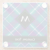 Zee Groen, Paars en blauw Tartan Glazen Onderzetter (Achterkant)