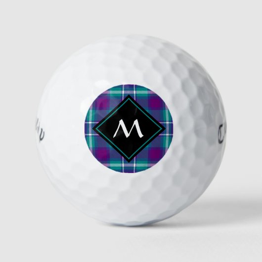 Zee Groen, Paars en blauw Tartan Golfballen (Voorkant)
