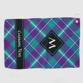 Zee Groen, Paars en blauw Tartan Golfhanddoek (Horizontaal)