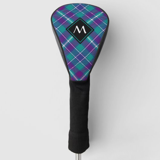 Zee Groen, Paars en blauw Tartan Golfheadcover (Voorkant)
