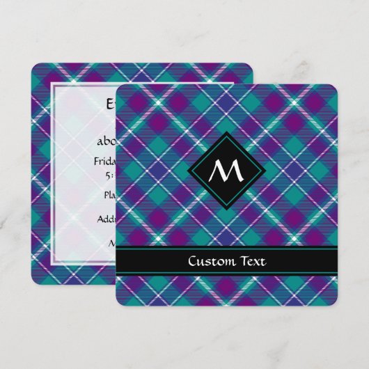 Zee Groen, Paars en blauw Tartan Kaart (Voorkant / Achterkant)