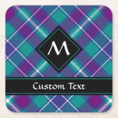 Zee Groen, Paars en blauw Tartan Kartonnen Onderzetters (Voorkant)