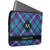 Zee Groen, Paars en blauw Tartan Laptop Sleeve (Voorkant Rechts)
