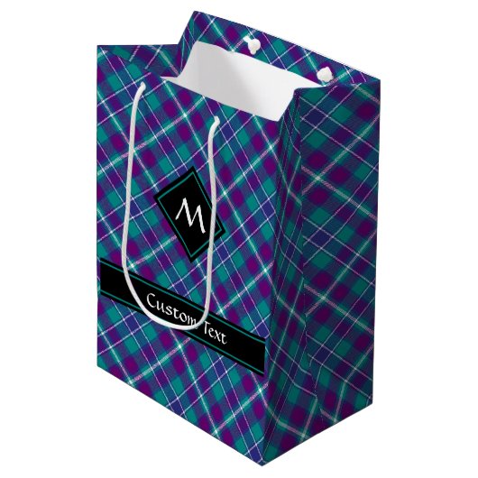 Zee Groen, Paars en blauw Tartan Medium Cadeauzakje (Voorkant Gekanteld)